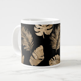 Chic Black Guld Tropical Löv Jumbo Mugg