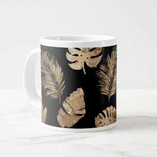 Chic Black Guld Tropical Löv Jumbo Mugg