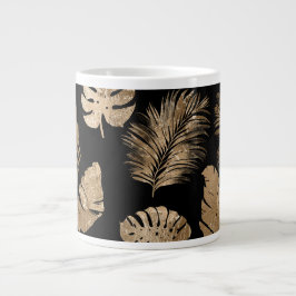 Chic Black Guld Tropical Löv Jumbo Mugg