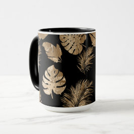 Chic Black Guld Tropical Löv Mugg