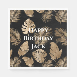 Chic Black Guld Tropical Löv Pappersservett