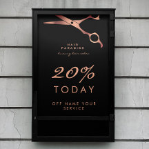 Chic Black Hair Salon Barber Copper Proposition