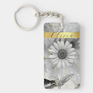 Chic Black Marble & Guld Daisy Anpassningsbar