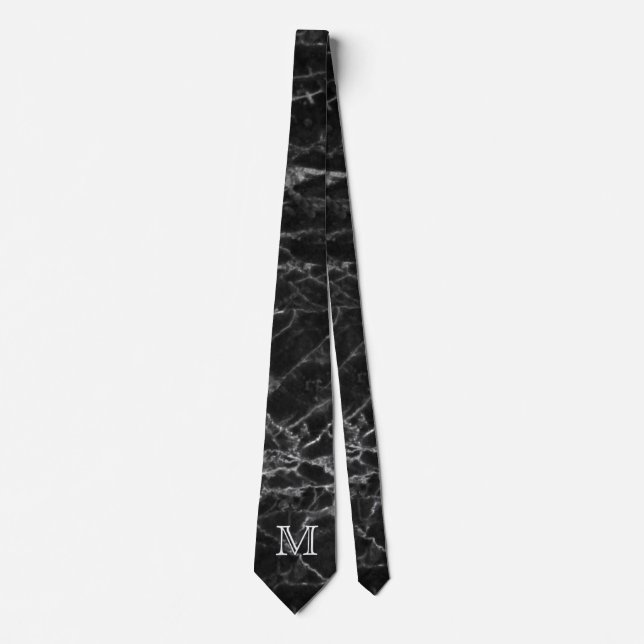 Chic Black Marble Mönster Modern Monogram Slips (Framsida)