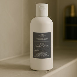 Chic Black Monogram Hair Shampoo Amenties etikett