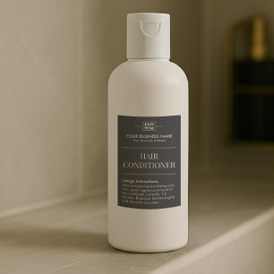 Chic Black Monogram Hair Shampoo Amenties etikett