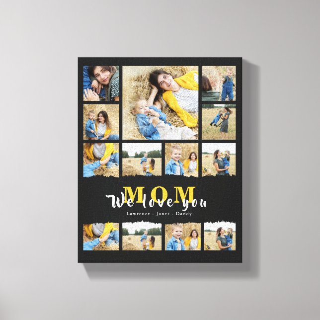 Chic Black morma Mamma fotocollage mors dag Canvastryck (Framsida)