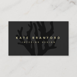 Chic Black Ocean Coral Insida Designer Visitkort