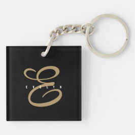 Chic Black och Guld Script Monogram