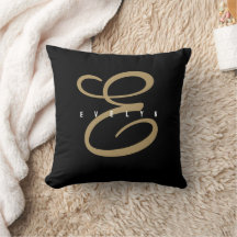 Chic Black och Guld Script Monogram