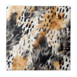 Chic Black Peach White Leopard Animal Skriv ut Kakelplatta<br><div class="desc">Chic Black Peach White Leopard Animal Skriv ut</div>