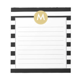 Chic Black Rand Monogram Pad Anteckningsblock