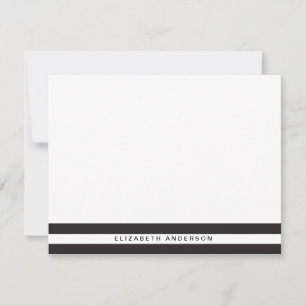 Chic Black Rand Personlig Stationery-kort Anteckningskort
