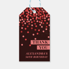 Chic Black Red Confetti Tack Gift-Märkre Presentetikett