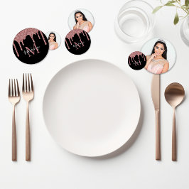 Chic Black Ro Guld Glitter Drives Birthday