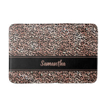 Chic Black Ro Guld Leopard Print Personlig