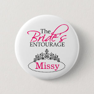 Chic Black Rosa Brides Entourage Brudens sida Knapp
