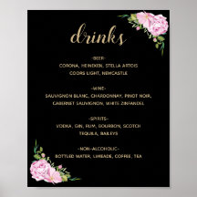 Chic Black Rosa ros Drinks Menu