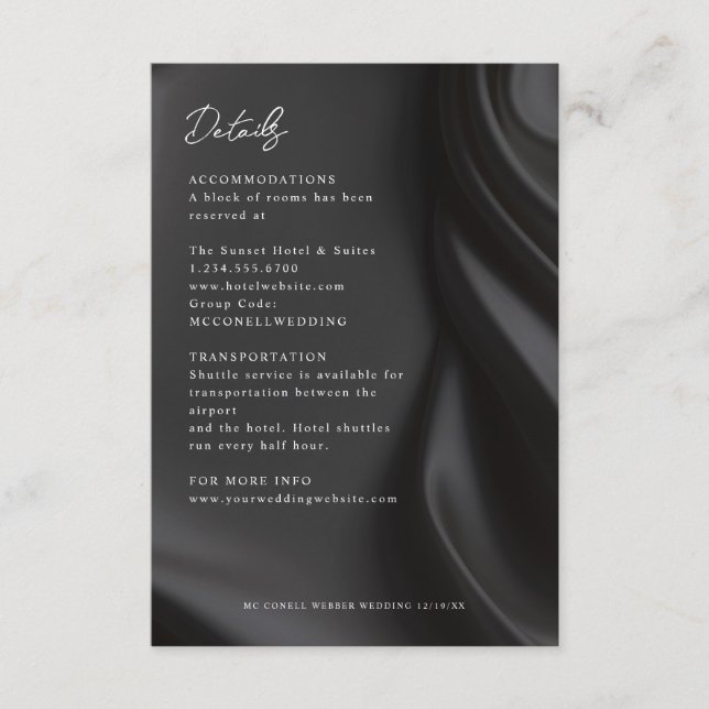 Chic Black satin details card Tilläggskort (Framsida)