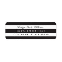 Chic Black Stripe-Adressetiketter
