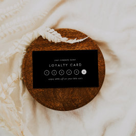 Chic Black Typography Business Reward 6 Slår Lojalitetskort