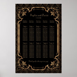 Chic Black Underbar Gatsby Art Deco-sittdiagram Poster