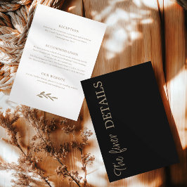 Chic Black Wedding Details Tilläggskort