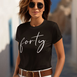 Chic Black White 40:e födelsedag Party T Shirt