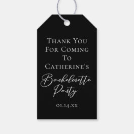 Chic Black White Bachelorette Party Personalized Presentetikett