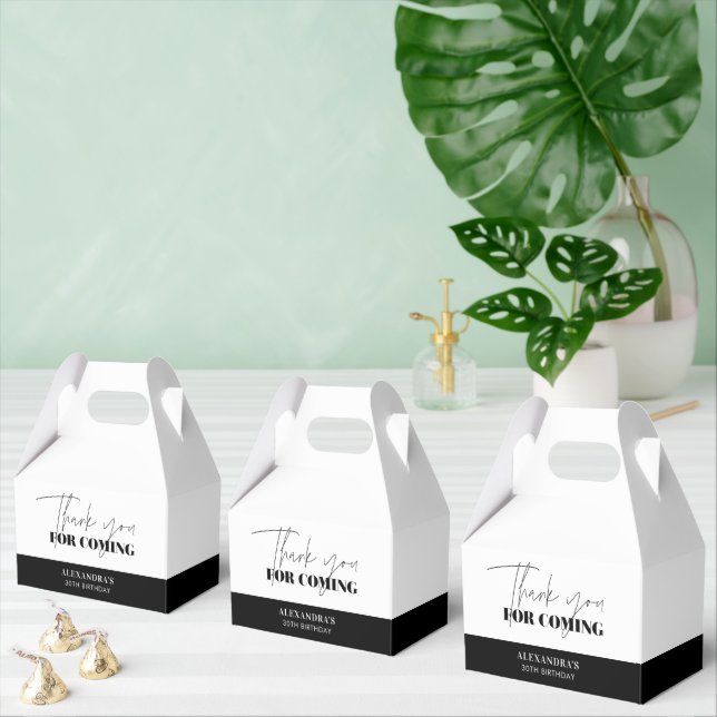 Chic Black White Birthday Tack Presentaskar (Multipel)