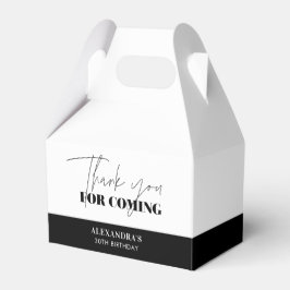 Chic Black White Birthday Tack Presentaskar