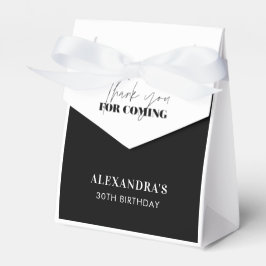 Chic Black White Birthday Tack Presentaskar