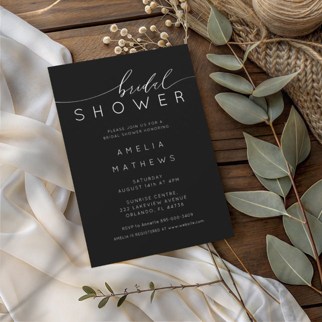 Chic Black & White Bridal Shower Inbjudningar (Skapare uppladdad)