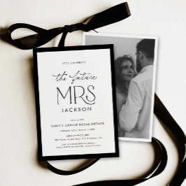 Chic Black & White Bridal Shower Photo Invitation Inbjudningar