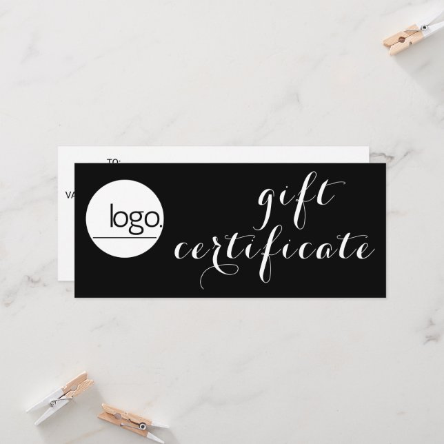 CHIC BLACK WHITE Business LOGOTYP GIFT CERTIFICATE (Fram/Back In Situ)