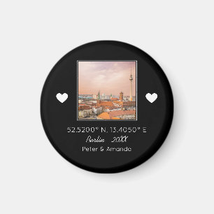 Chic Black & White First Date Keepsak Boykompis Magnet