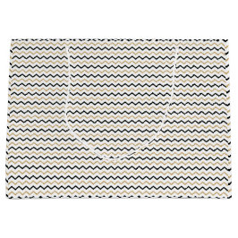 Chic Black, White & Guld Chevron Gift Bag