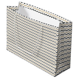 Chic Black, White & Guld Chevron Gift Bag