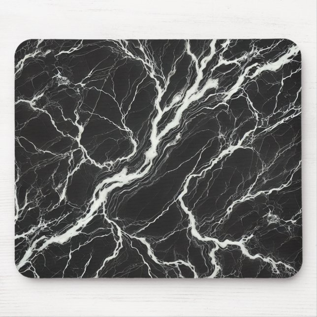Chic Black & White Marble View Glamor Musmatta (Framsidan)