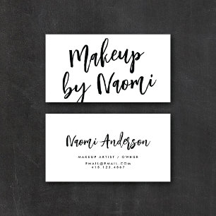 Chic Black & White Modern Calligraphy-skript Visitkort
