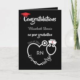 Chic Black White Nurse Studenten Grattisar Kort