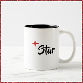 Chic Black White och Red Star Diva Mugg