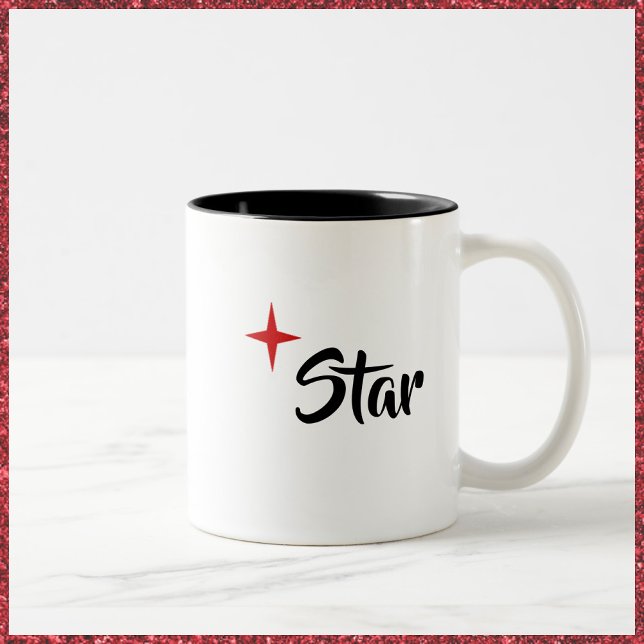 Chic Black White och Red Star Diva Mugg (Skapare uppladdad)