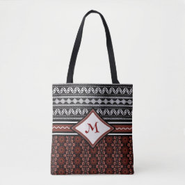 Chic Black, White & Red Abstrakt Tribal Tygkasse