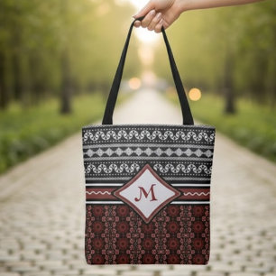 Chic Black, White & Red Abstrakt Tribal Tygkasse