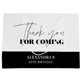 Chic Black White Script Birthday Tack