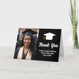 Chic Black White Student Photo Studenten Folkad Tack Kort