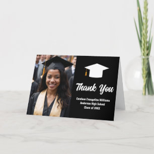 Chic Black White Student Photo Studenten Folkad Tack Kort