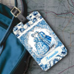 Chic Blåvit ramar toile de jouy monogram Bagagebricka<br><div class="desc">Chic Blå vit toile monogram Luggage Tag. Toile-utskrifter är för närvarande en ständig vrede, det här är en elegant och en vintage toile de jouy med ett vackert mönster, en roligt stil som för närvarande söker efter hemdekoration, kläder, rörliga och ipad-väskor, inbjudningar och mycket annat. Utformningen är klassisk och tidlös...</div>