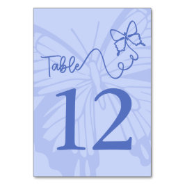 Chic Blek Blue Butterfly Garden WedWedding Bordsnummer